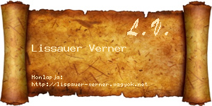 Lissauer Verner névjegykártya